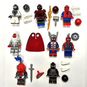 Lot of 8 Lego Compatible Spider-Man Into the Spider-Verse Minifigs Minifigures
